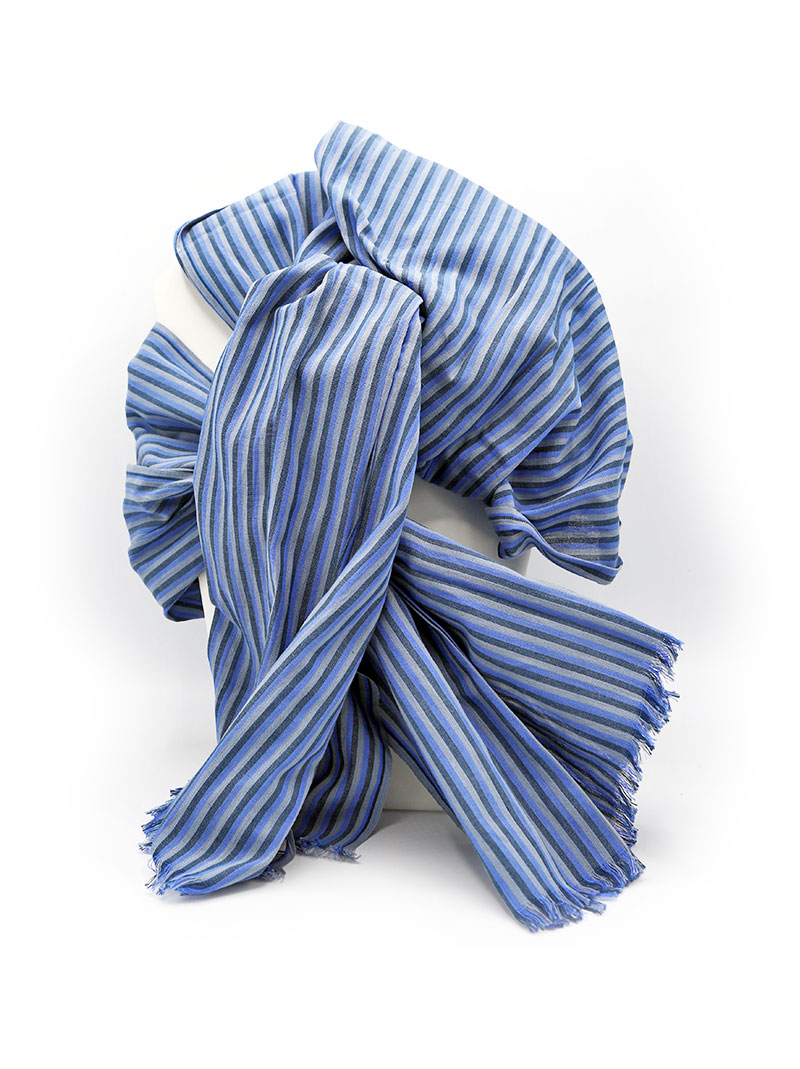 Cotton - Weave Stripe - Blue