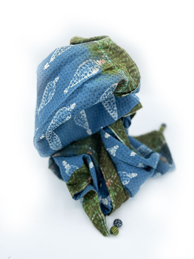 Cotton Shawl - Blue & Green (M)