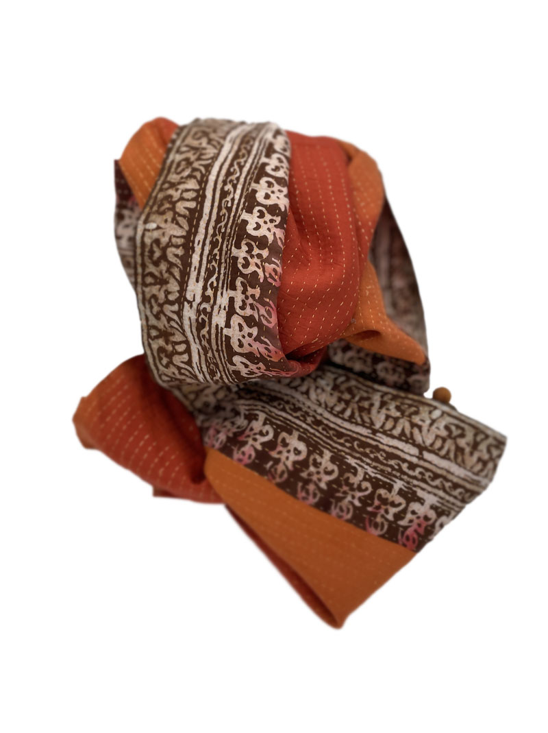 Silk Shawl - Manjit, Orange (M)