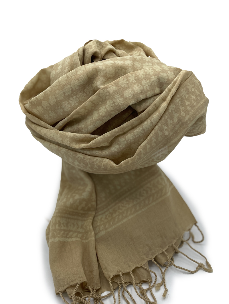 Cotton-Double-Dye-Beige, Beige with Tassels