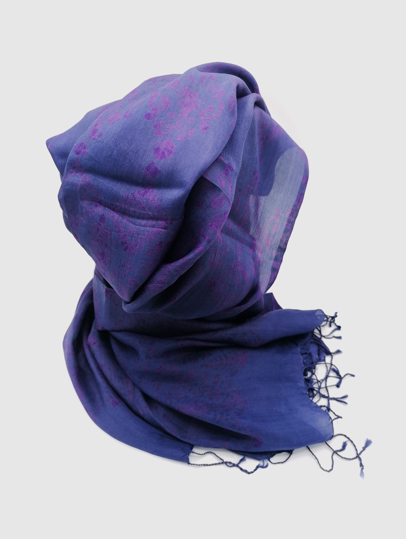 Silk-Double Dye-Purple, Purple with Tassels