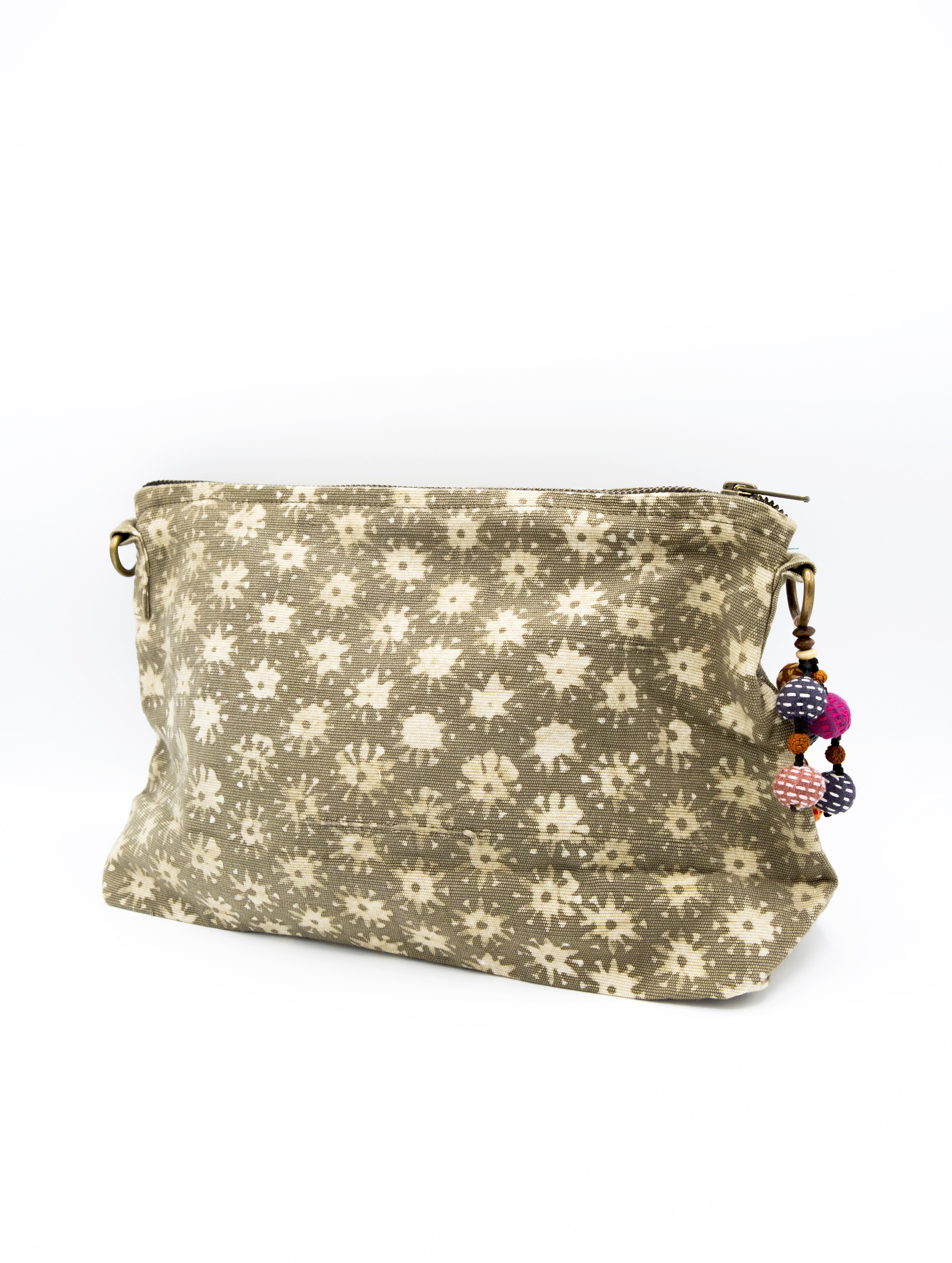 Beauty Bag M - Olive - Flowers