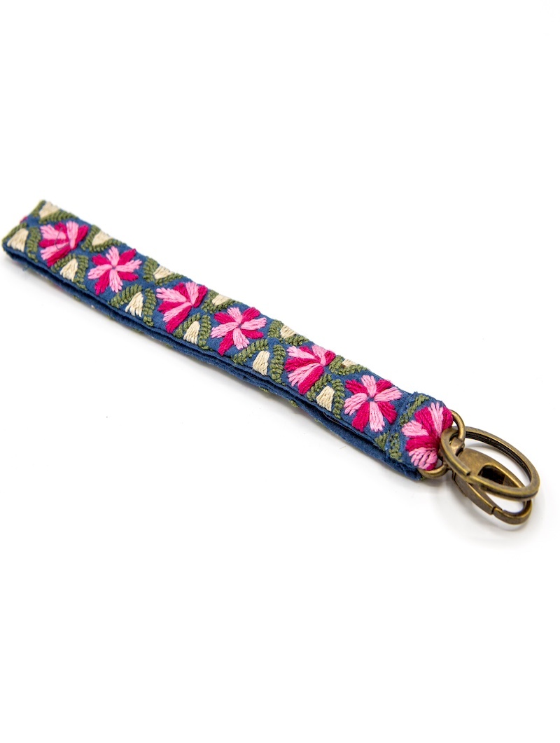 Key chain - Embroidered - Blue